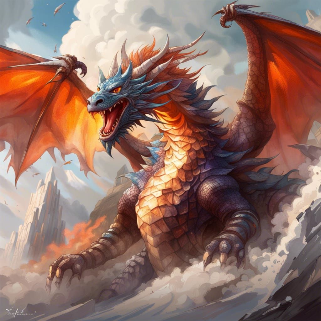 Dragon waking up - AI Generated Artwork - NightCafe Creator