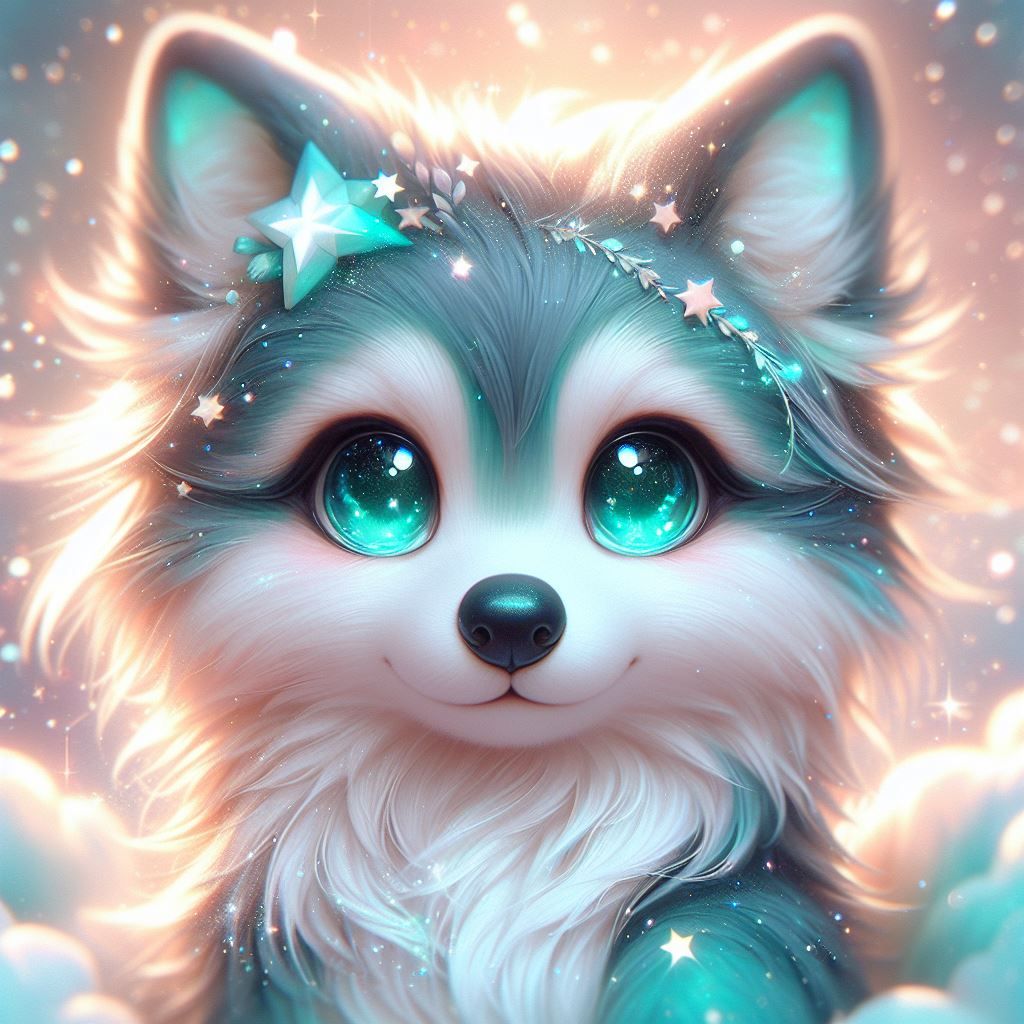 Teal Sparkle Wolf ππ