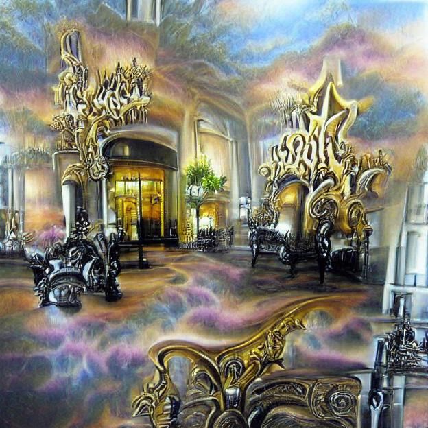 Ornate baroque shimmering fantasy hotel lobby (7) [airbrush ...