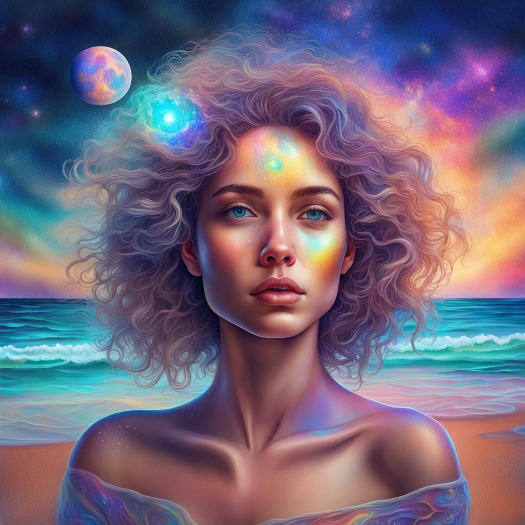 portrait of a beautiful girl from the beach - AI Generated Artwork ...