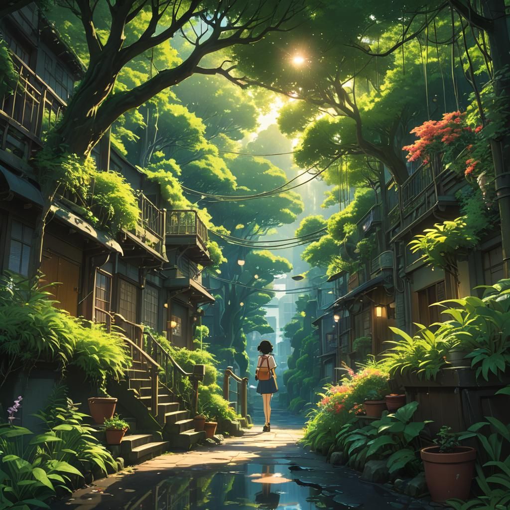 Studio Ghibli, Anime Key Visual, by Makoto Shinkai, Deep Col...