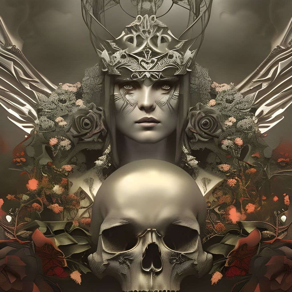 Queen of skulls and roses - AI Generated Artwork - NightCafe Creator