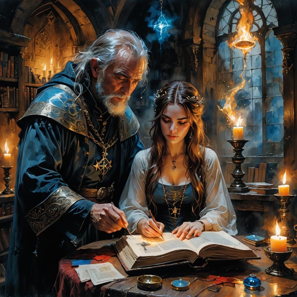 Taking some tutoring in sorcery over the summer holidays. 🔮 🧙‍♀️  by @TTRPG_Player