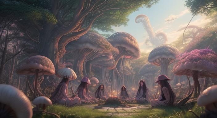 kraken spider jellyfish mushroom witch Coven gathering