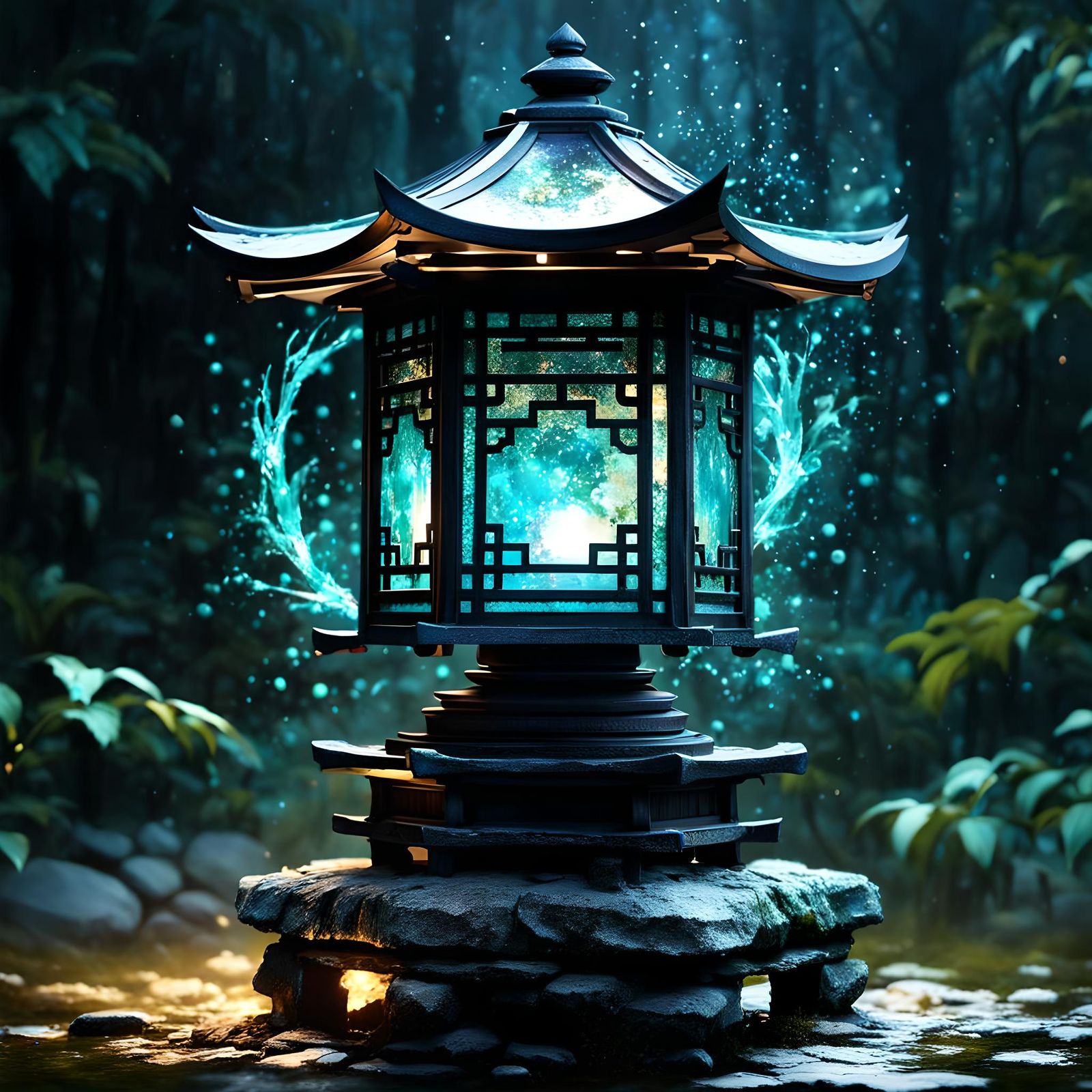  ishi-dōrō lantern  by @Lunarelle