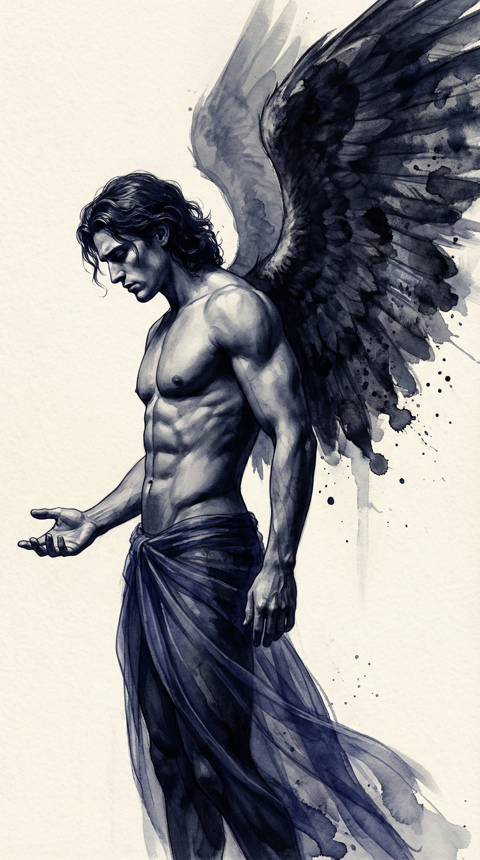 1. The Main Motif (The Character)

Subject: A male angel. He is shown in profile (side view), looking ...  by @Poseidonios