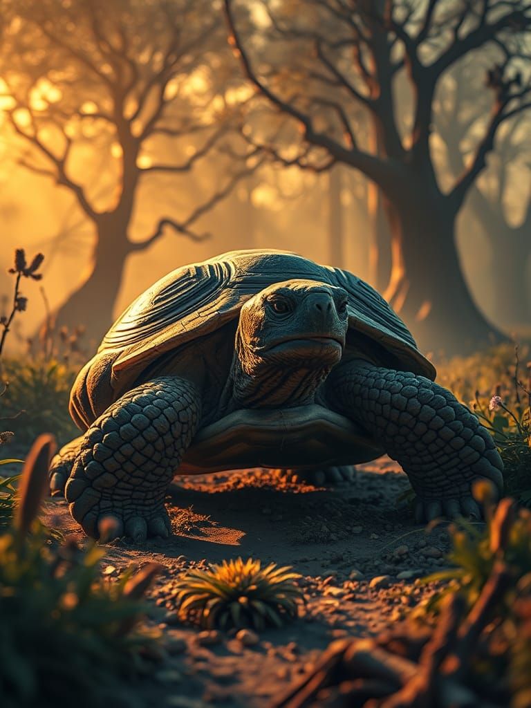 surrealist painting The Tortoise's Dreamland Adventure