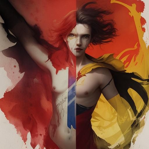 A dagger protruding into a heart, into a flag of Venezuela, ...