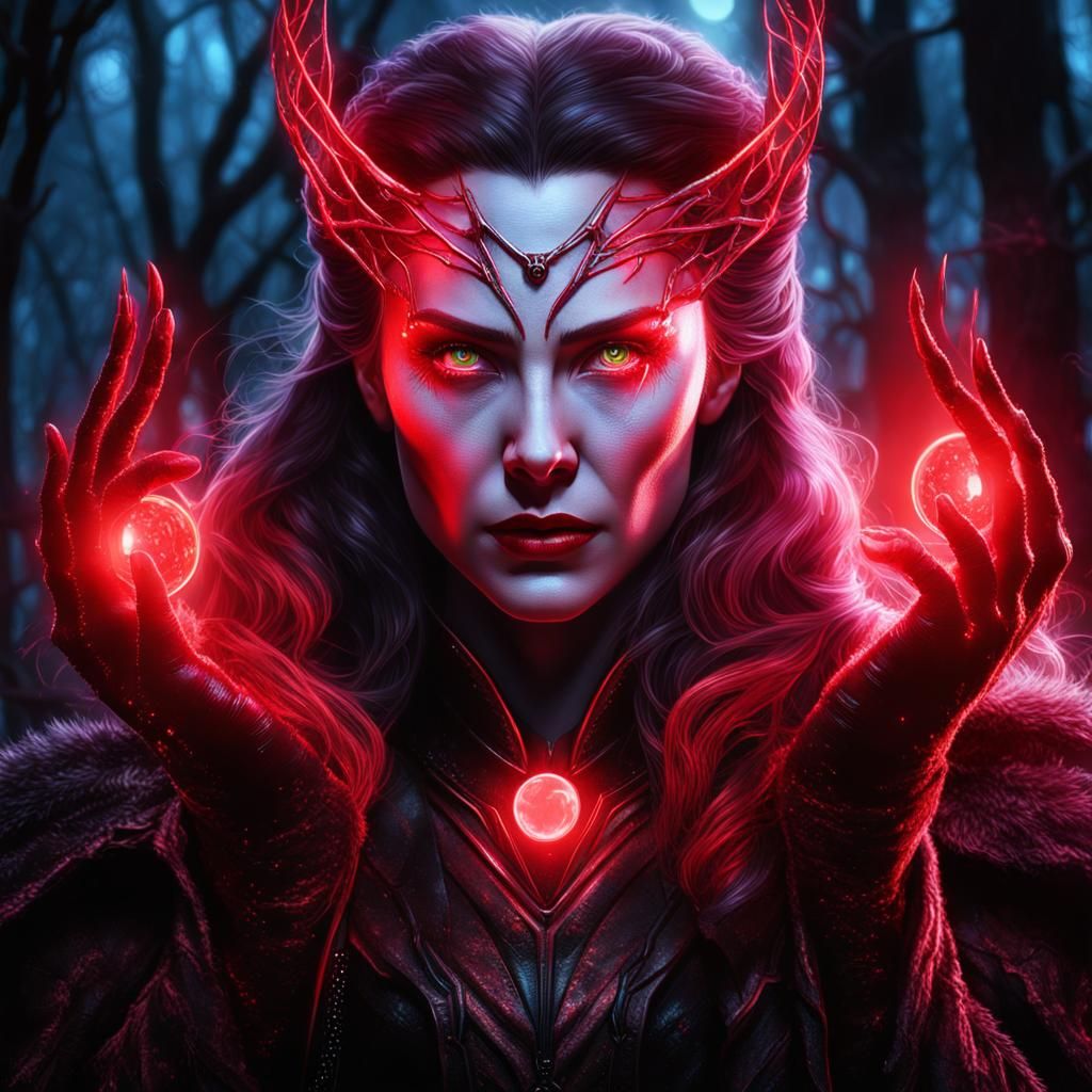 majestic evil Scarlet Witch. - AI Generated Artwork - NightCafe Creator