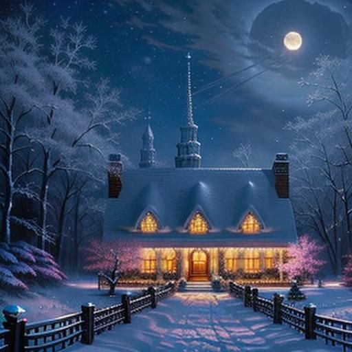 Thomas Kinkade: winter wonderland: beautiful: glittering snowflakes ...