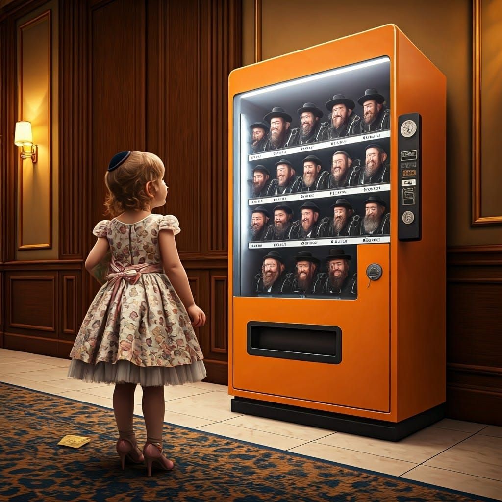 A Whimsical Girl Discovers a Mysterious Vending Machine in a...