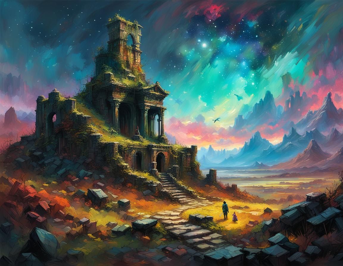 Ruins and an Astral Sky