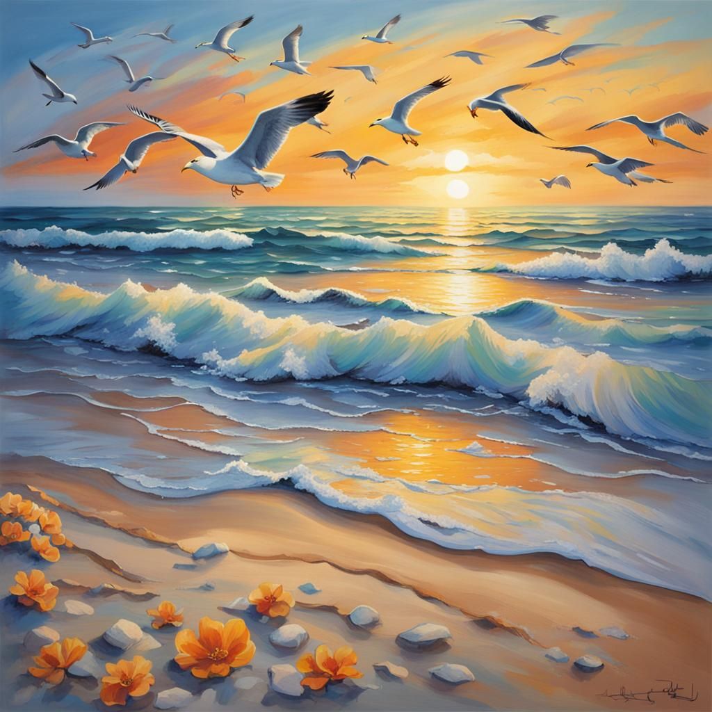 Serene Sunset Beach Dreamscape