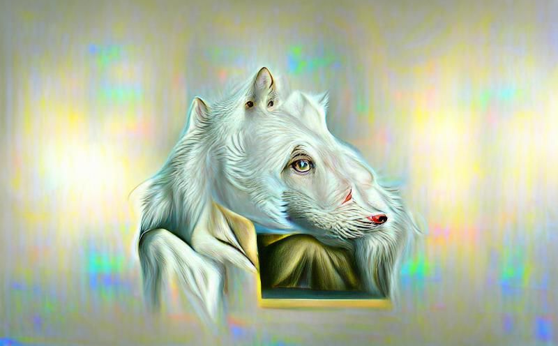 portrait of a white wolf