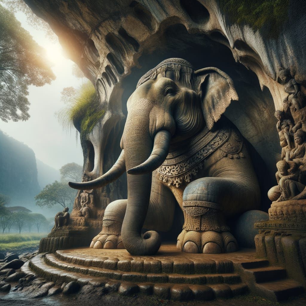 Majestic Ancient Elephant in a Forgotten Land