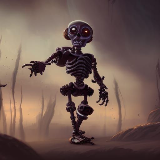 Skeleton robot baby 