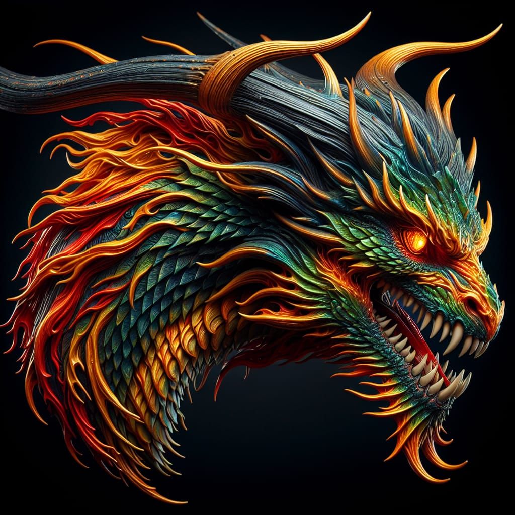 Very detailed, wild devil head