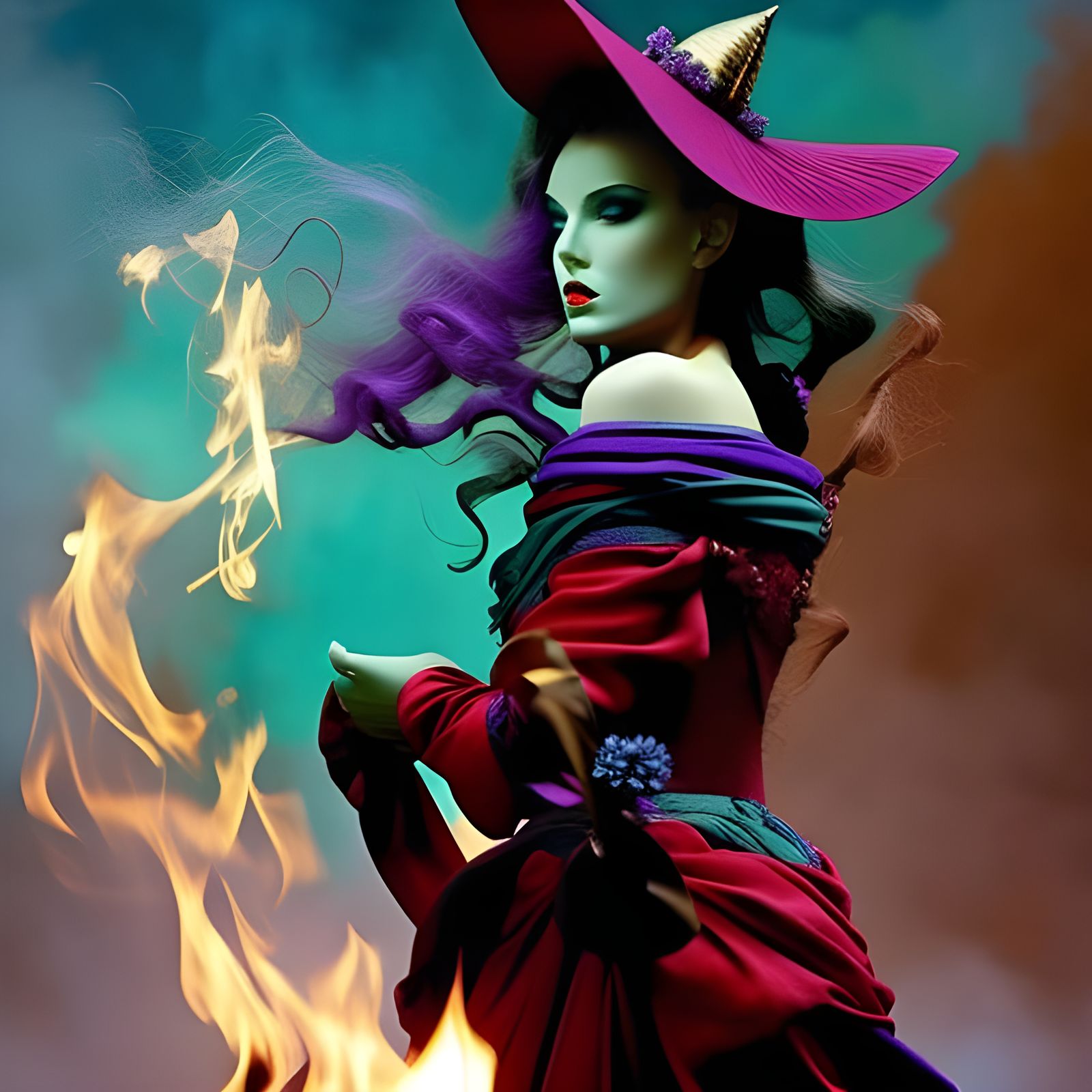 "Mystic figure!" In water liquid fire garden, serendipitous ...