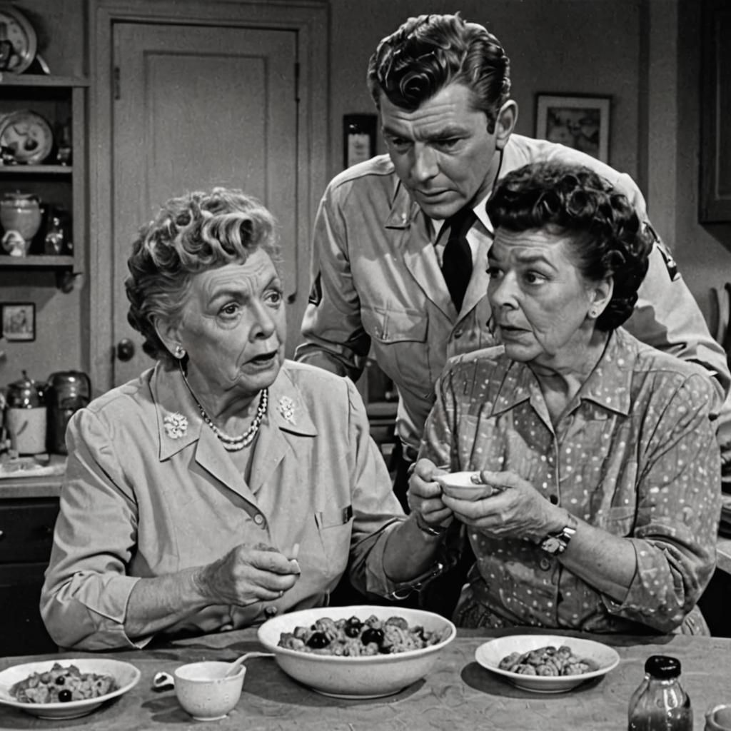 Andy Griffith making Aunt Bea eat a whole bowl of human eyeb...