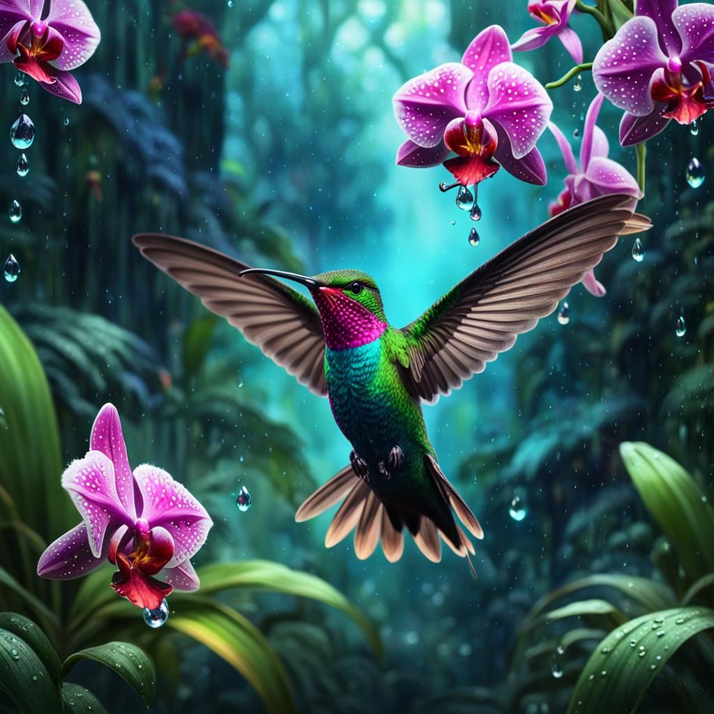 Masterpiece Monday: A vibrantly colored hummingbird   by @nishinishand