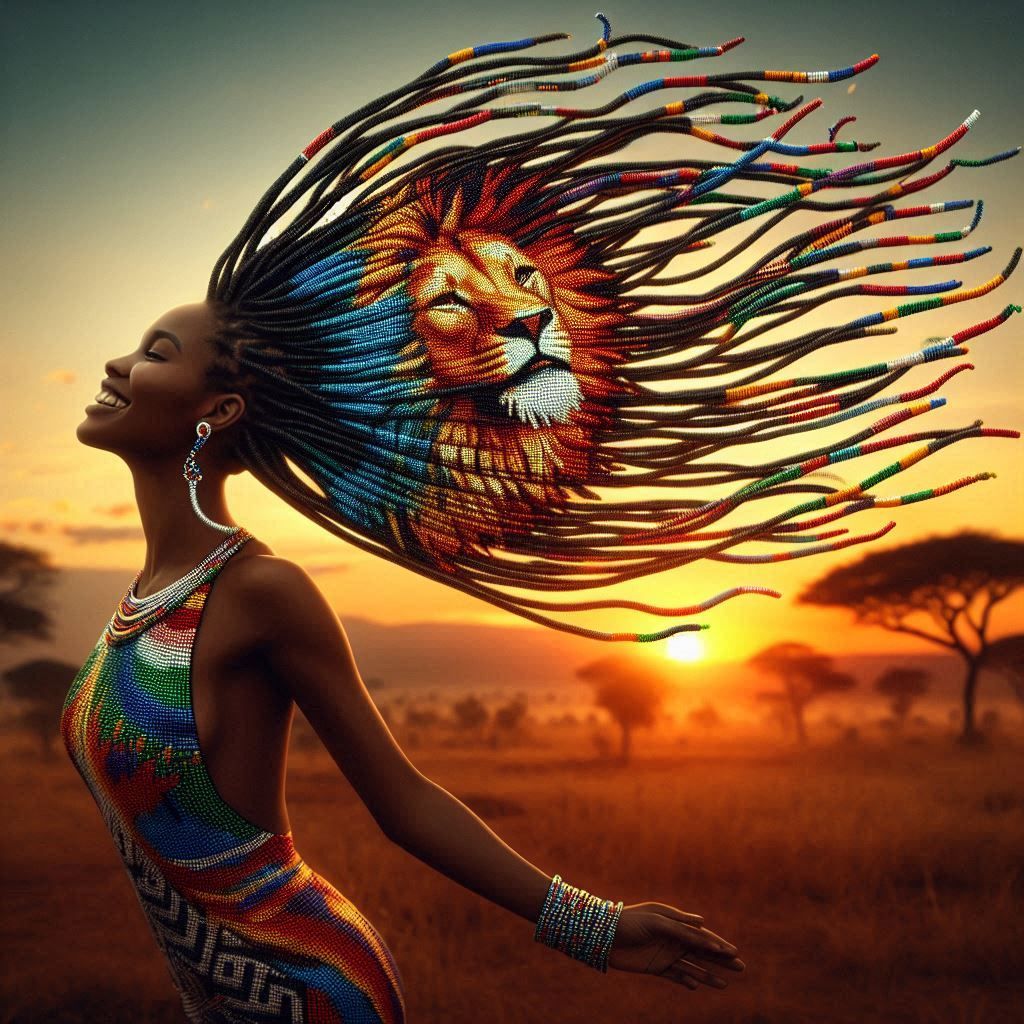 The beads in her hair