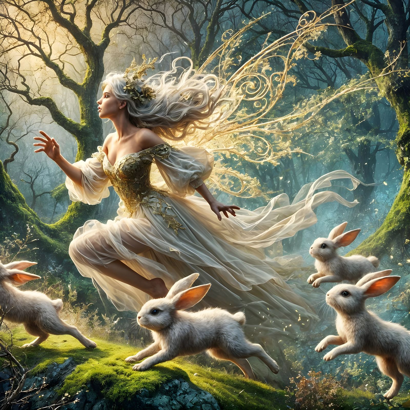 Fairy and Bunny Rabbits