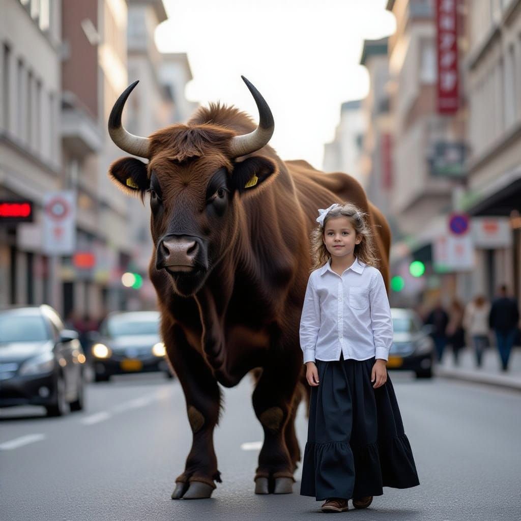 Elegant Elephant Walks Through City Street
