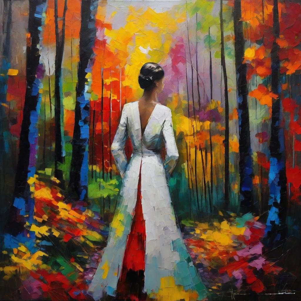 pintura de acción en la que una mujer con traje de Gatúbela ...