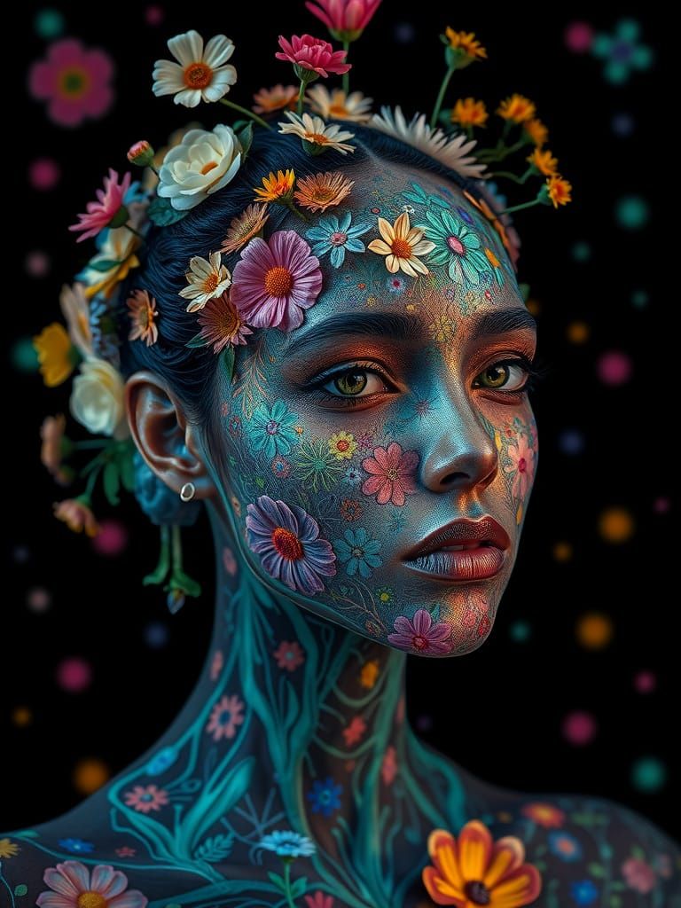 Portrait, Model Neuroplastic Synesthesia, Floral  by @Blue Lynx