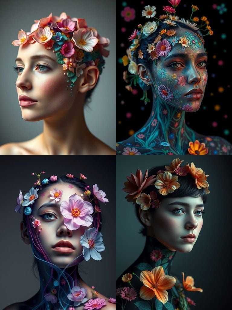 Portrait, Model Neuroplastic Synesthesia, Floral