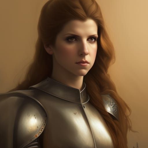 Anna Kendrick as a knight, medieval knight