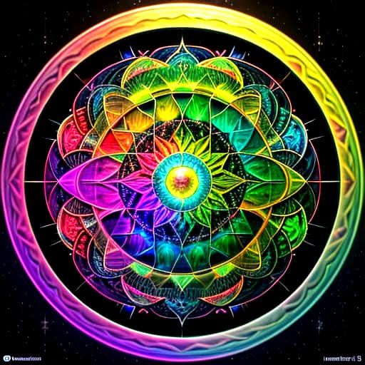 God of Wisdom in Vibrant Cosmic Panorama
