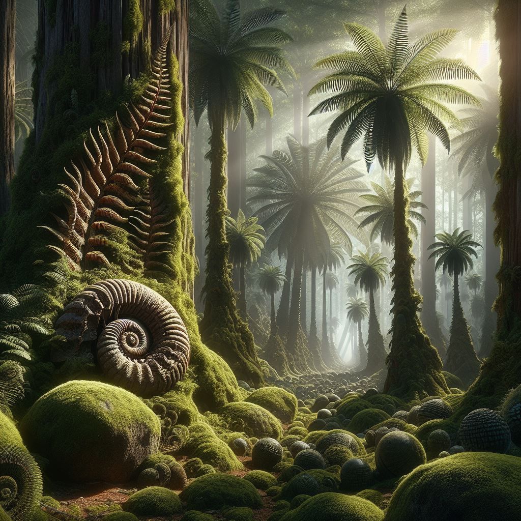 Primeval fern forest, fractal patterns