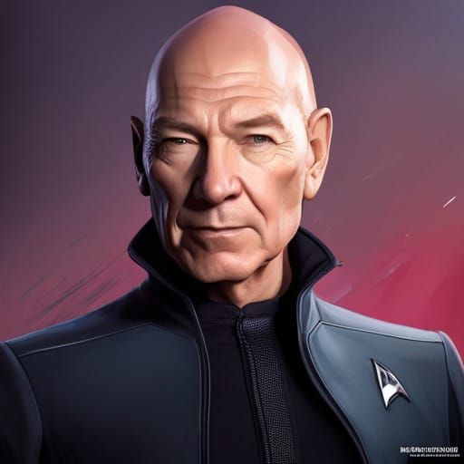 Patrick Stewart, Star Trek - AI Generated Artwork - NightCafe Creator