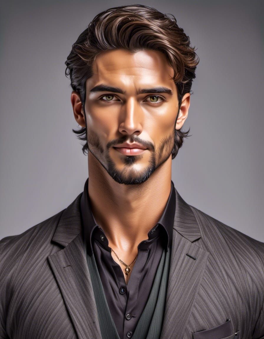 Handsome man <lora:Male portrait:1.0> 