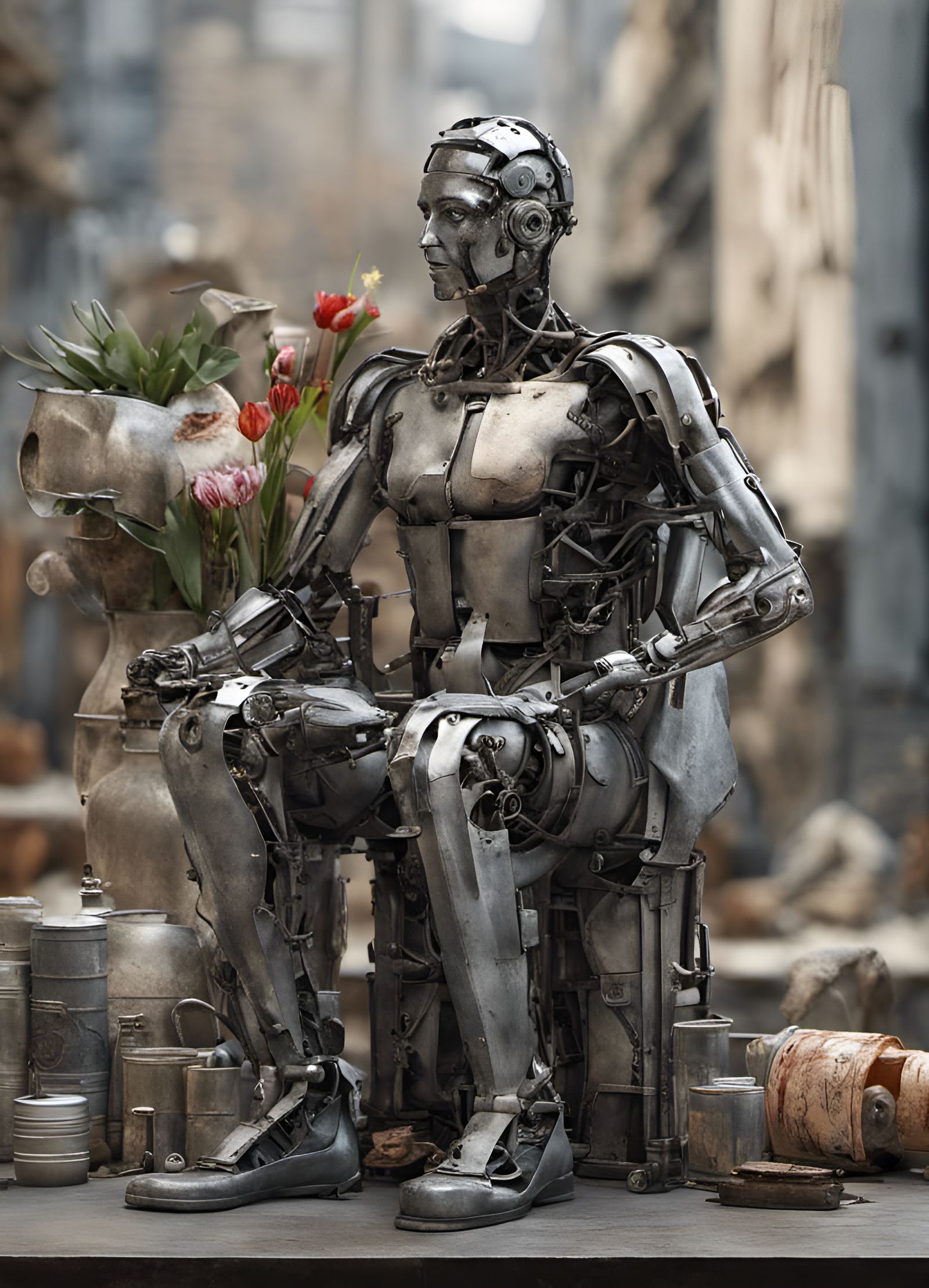 Scrapheap Garden Statue  by @Quiet Volcano