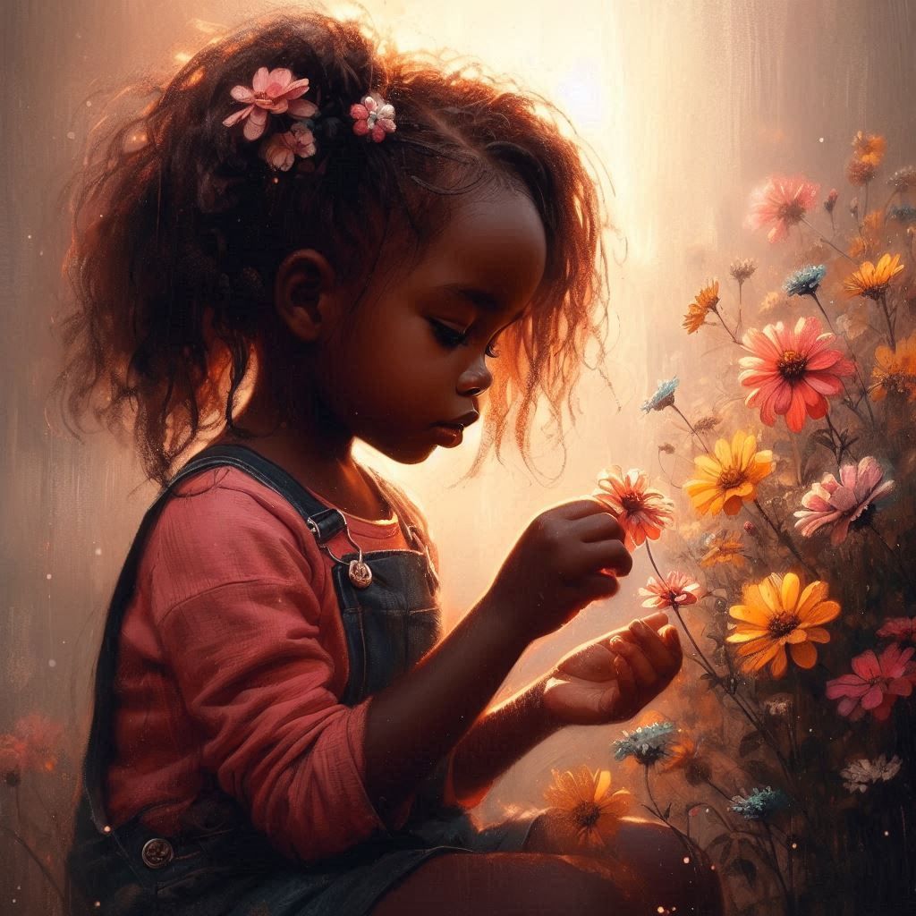 Girl Picking Flowers