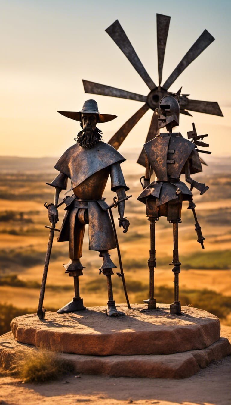 Don Quixote, scrap metal and bolts.