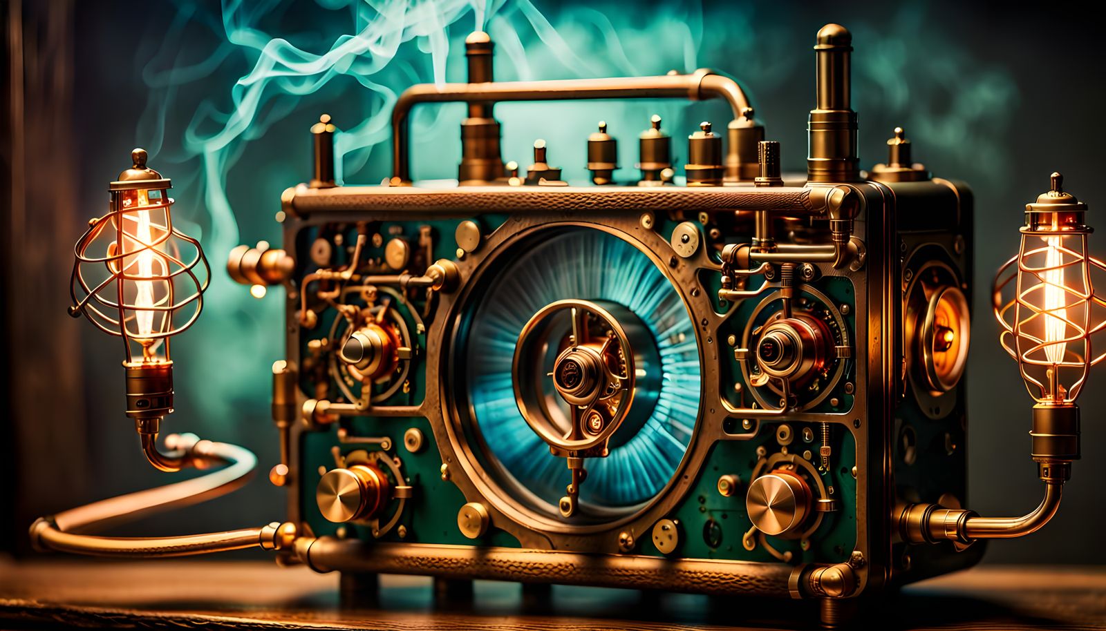 Multidimensional music Steam tube radio.