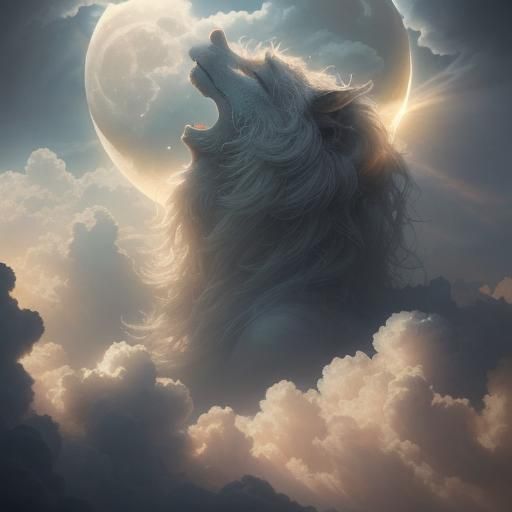 A large moon shining through translucent clouds lighting them up d Epic cinematic brilliant stunning ...  by @MIKE