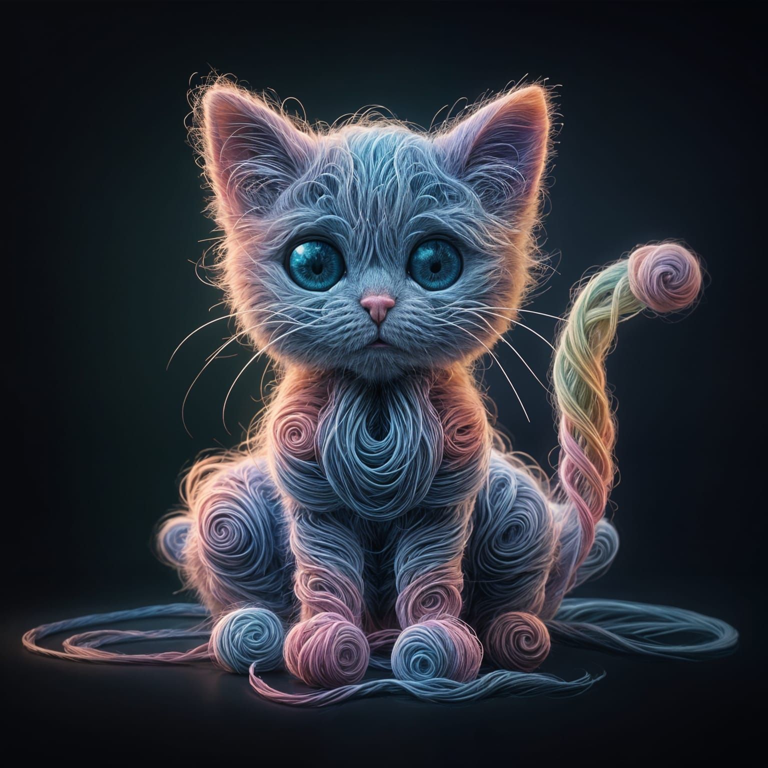 Yarn Kitten  by @Xyloto