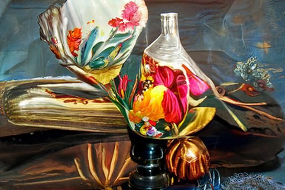 Flowers in a vase on a table