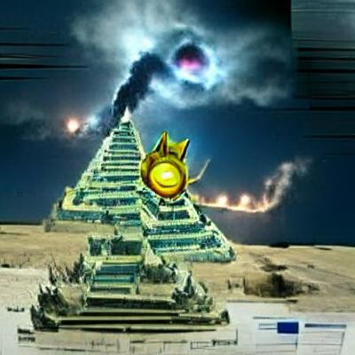 Moon Cataclysm above Sun God Ra’s Pyramid