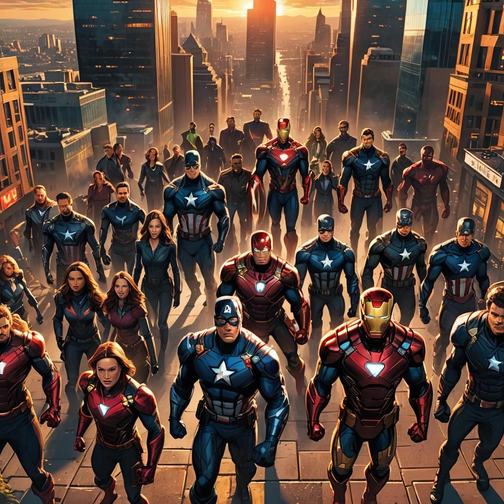 a superhero team movie poster called the justice avengers