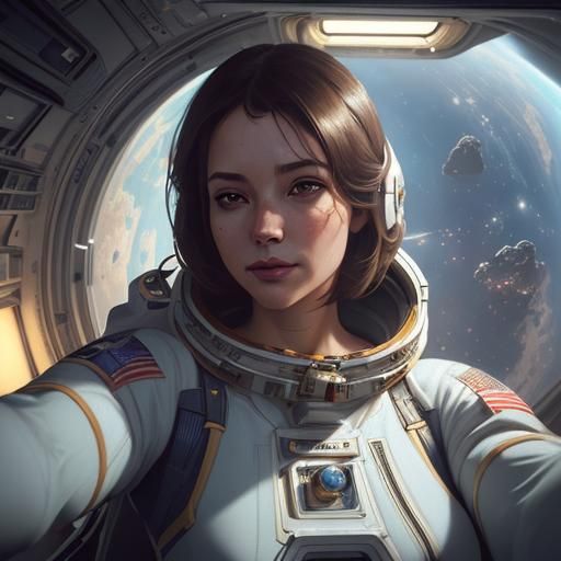 Astronaut taking a selfie in space - AI Generated Artwork - NightCafe ...