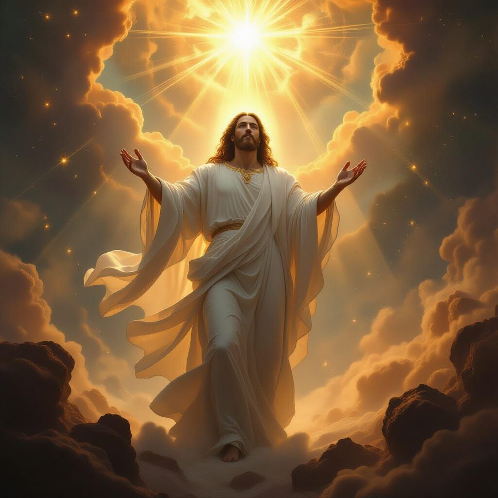 Divine Creation of the Cosmos by Ethereal God