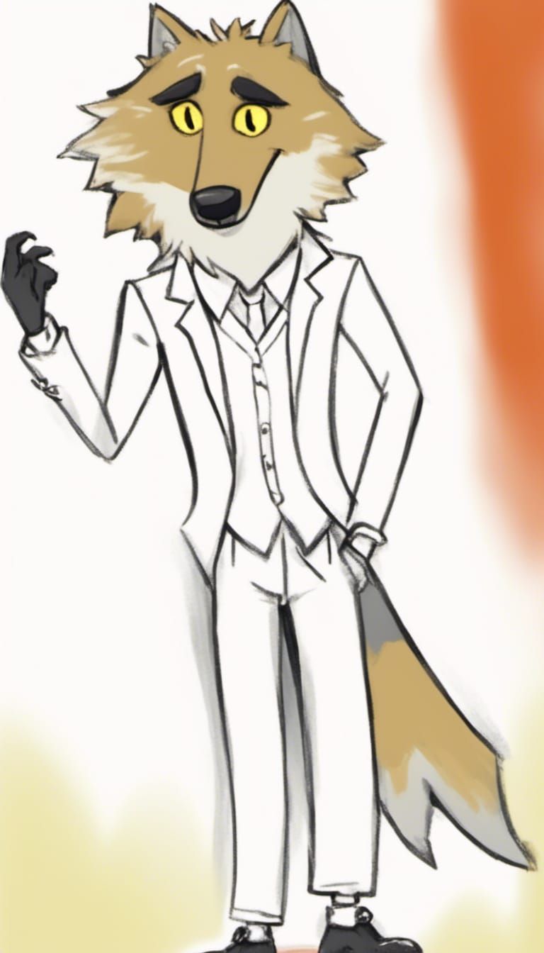 <lora:Kyoot:1.0>a (non-striped) grey wolf gritty and gruff m...