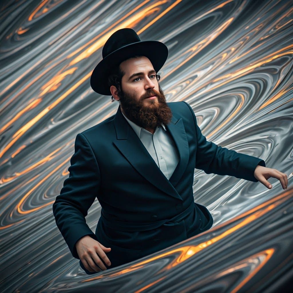 Orthodox Jewish Man Swims in Sea of Silver