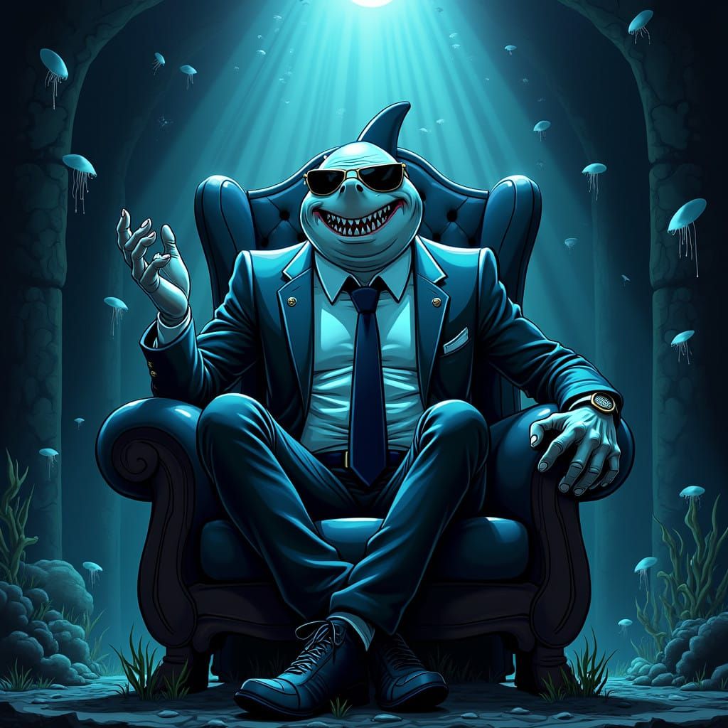 jeff the shark as a dictator - Menacing Shark Ruler of the U...