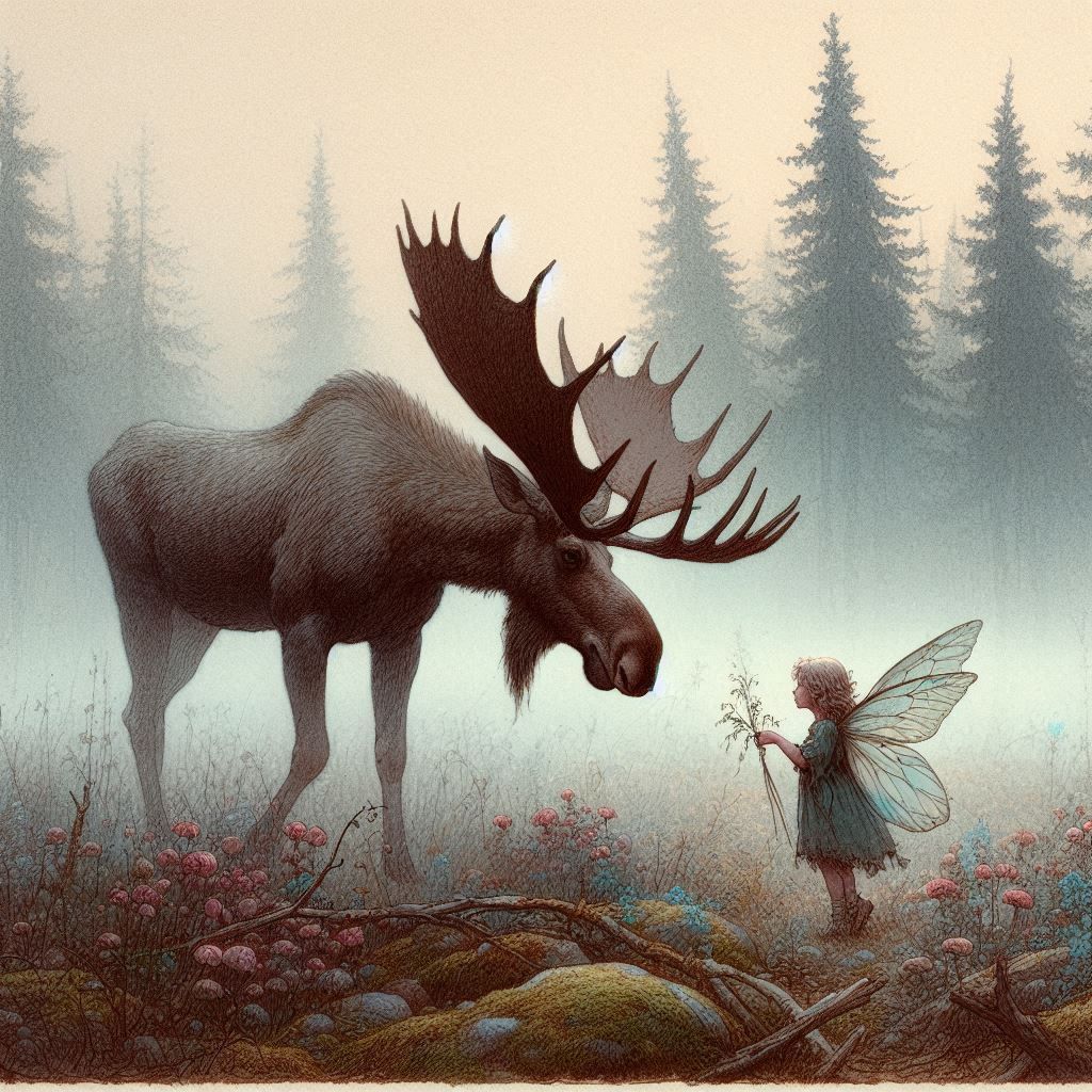 Moose and fairy